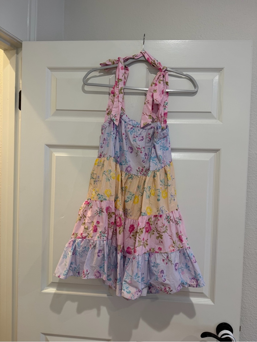 Girls' Tiered Floral Sundress Nightgown in Pastel Mix